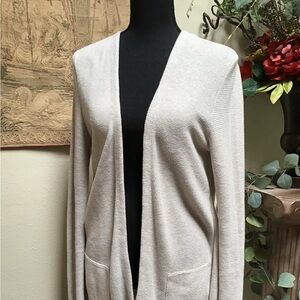 Lucky Brand Cream Open-Front Cardigan